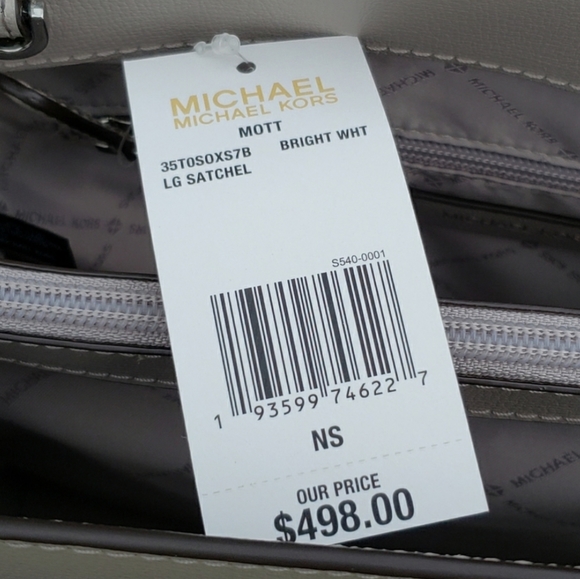 ⚠️SALE⚠️ Michael Kors Mott LG Satchel White - Picture 7 of 7